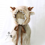 Sweet Ear Warmer Elk Pattern Lolita Hat