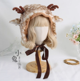 Sweet Ear Warmer Elk Pattern Lolita Hat