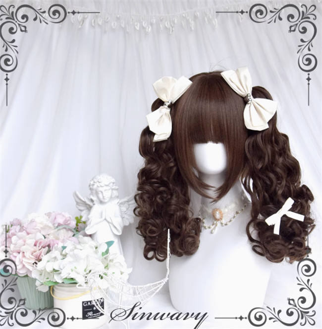 Doughnut Dark Brown Curly Lolita Wig