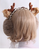 Elk Pattern Ear Warmer Christmas Lolita Headdress