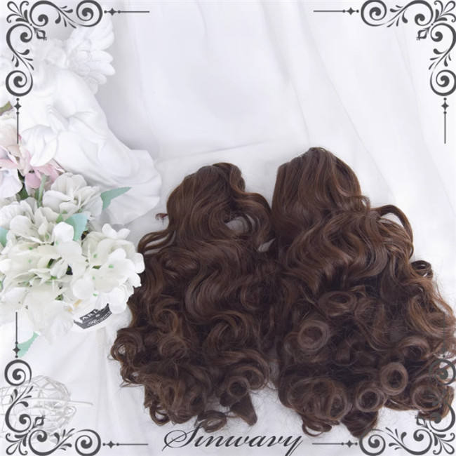 Doughnut Dark Brown Curly Lolita Wig