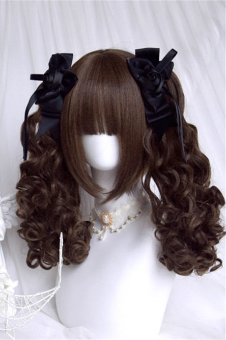 Doughnut Dark Brown Curly Lolita Wig