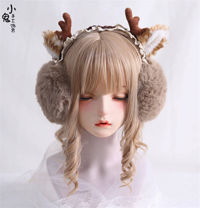 Elk Pattern Ear Warmer Christmas Lolita Headdress