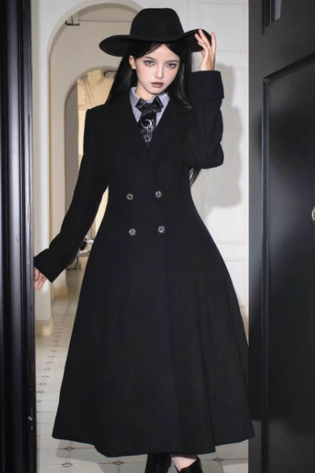 Lady of Darkness Black Gothic Long Coat