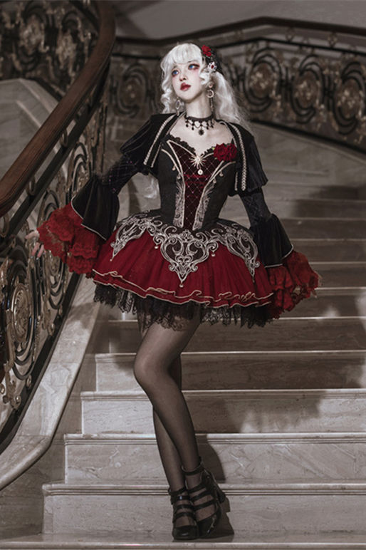Blood Clan Feast Dark Gothic Lolita Jumper Dress and Bolero