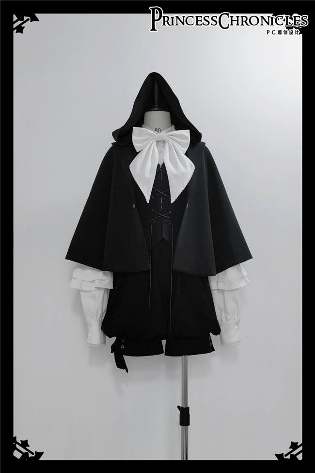 Princess Chronicles Black Rabbits Ouji Fashion Vest, Cape and Short Pants