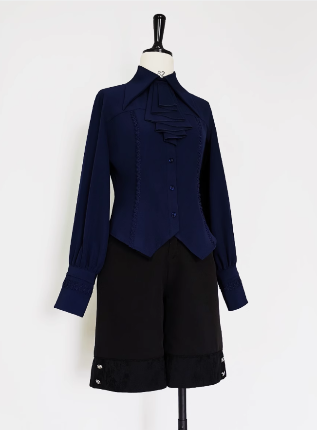 Princess Chronicles Black and Blue Ouji Fashion Blouse, Vest and Pants