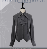 Princess Chronicles Black and Blue Ouji Lolita Blouse, Vest and Pants