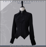 Princess Chronicles Black and Blue Ouji Lolita Blouse, Vest and Pants