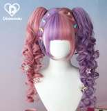Dcoucou Short Bobo Double Ponytails Curls Lolita Wigs