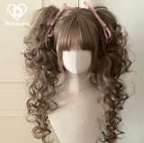 Dcoucou Short Bobo Double Ponytails Curls Lolita Wigs