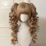 Dcoucou Short Bobo Double Ponytails Curls Lolita Wigs