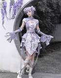 Blood Supply Dragon Prints Jacquard Qi Halloween Top, Skirt and Sleeves