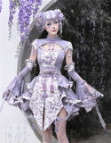 Blood Supply Dragon Prints Jacquard Qi Halloween Top, Skirt and Sleeves