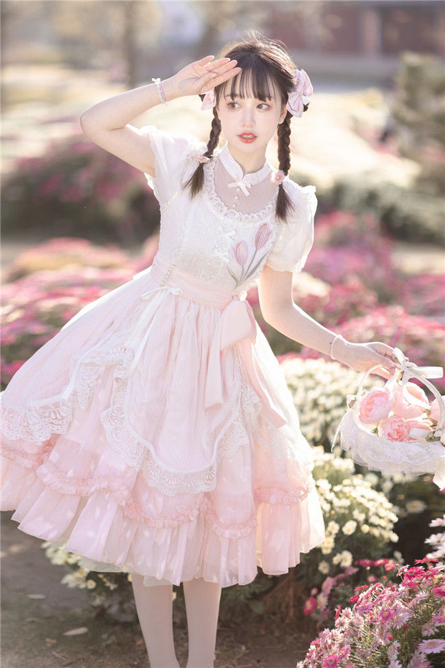Flowers and Poetry Pink Lolita Dress and Hat