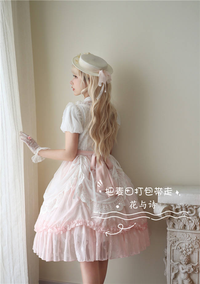 Flowers and Poetry Pink Lolita Dress and Hat