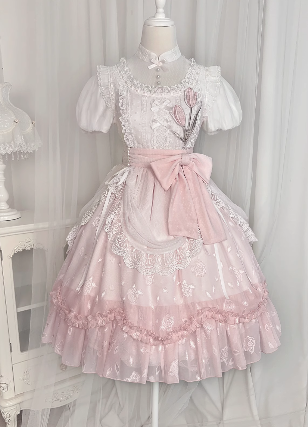 Flowers and Poetry Pink Lolita Dress and Hat