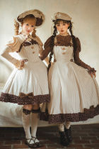 Miss Point Classic Chocolate Stripe Lolita Jumper Dress