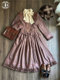Miss Point Classic Chocolate Stripe Lolita Skirt