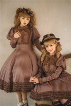 Miss Point Classic Chocolate Stripe Lolita Dress