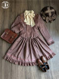 Miss Point Classic Chocolate Stripe Lolita Coat