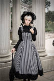 Miss Point Classic Chocolate Stripe Lolita Jumper Dress