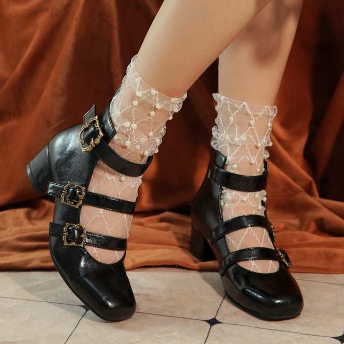 MODO Three Belts Lolita Heels Shoes