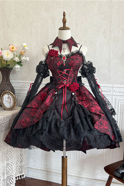 Rose Jacquard Gothic Lolita Dress