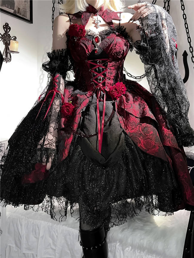 Rose Jacquard Gothic Lolita Dress