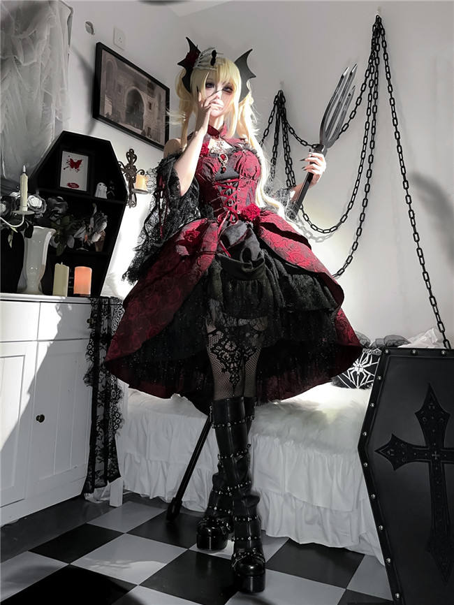 Rose Jacquard Gothic Lolita Dress