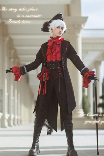Count of the Rose Ouji Lolita Blouse, Trousers, Corset and Coat