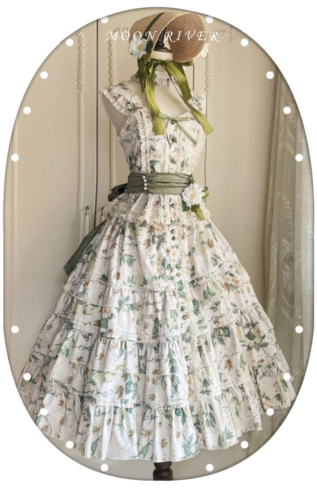 Moon River ~Camellia Vintage Flowers Lolita Vest/Skirt