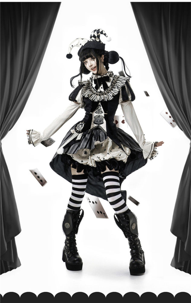 Lizbird Circus Clowns Gothic Halloween Lolita Set