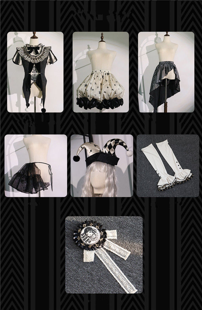 Lizbird Circus Clowns Gothic Halloween Lolita Set