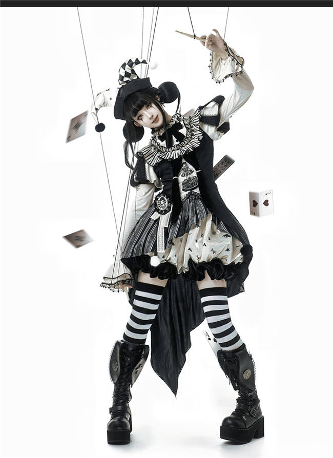 Lizbird Circus Clowns Gothic Halloween Lolita Set