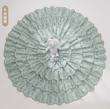 Embroidered Lily of the Valley Green Tiered Lolita Skirt