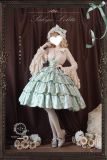 Embroidered Lily of the Valley Green Tiered Lolita Skirt