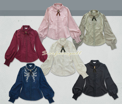 Surface Spell the Ship Sailing TO Fairyland Vines Embroidery Lolita Blouse