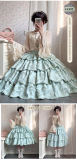 Embroidered Lily of the Valley Green Tiered Lolita Skirt