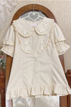 Peter Pan Collar Short Sleeves Cotton Lolita Blouse