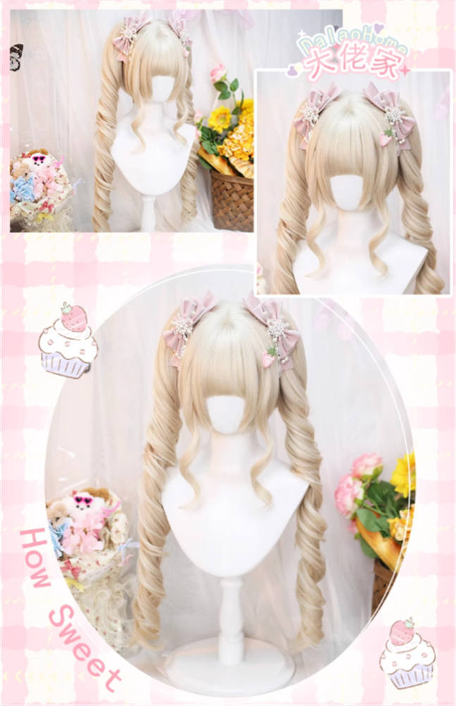 Dalao Home Long Wavy Ponytails Sweet Lolita Wig