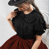 Peter Pan Collar Short Sleeves Cotton Lolita Blouse