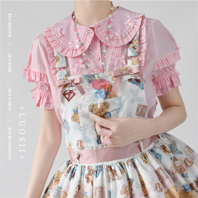 Peter Pan Collar Short Sleeves Cotton Lolita Blouse