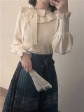 Round Collar Puff Sleeves Sweater