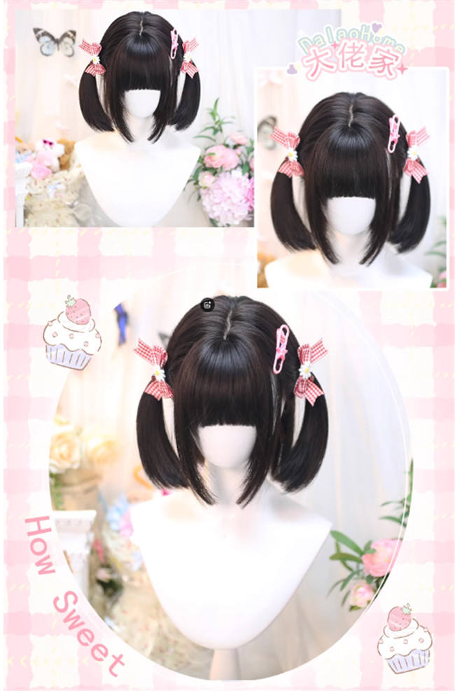 Dalao Home Cute Natural Hair Short Lolita Wig