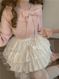 Round Collar Puff Sleeves Sweater