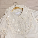 Peter Pan Collar Short Sleeves Cotton Lolita Blouse
