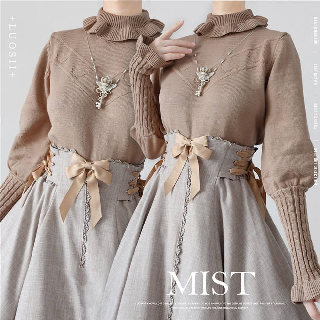 Mist Leg of Lamb Sleeves Knitwear Sweater