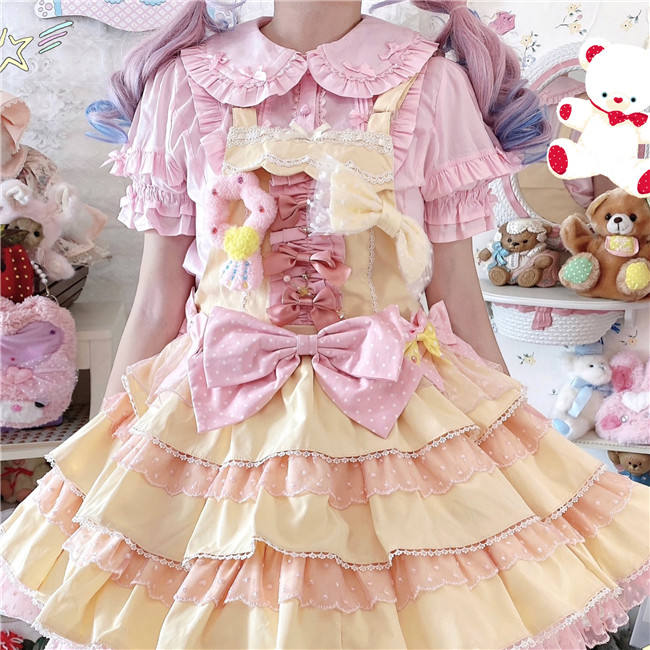 Peter Pan Collar Short Sleeves Cotton Lolita Blouse