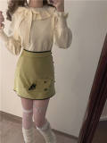 Round Collar Puff Sleeves Sweater